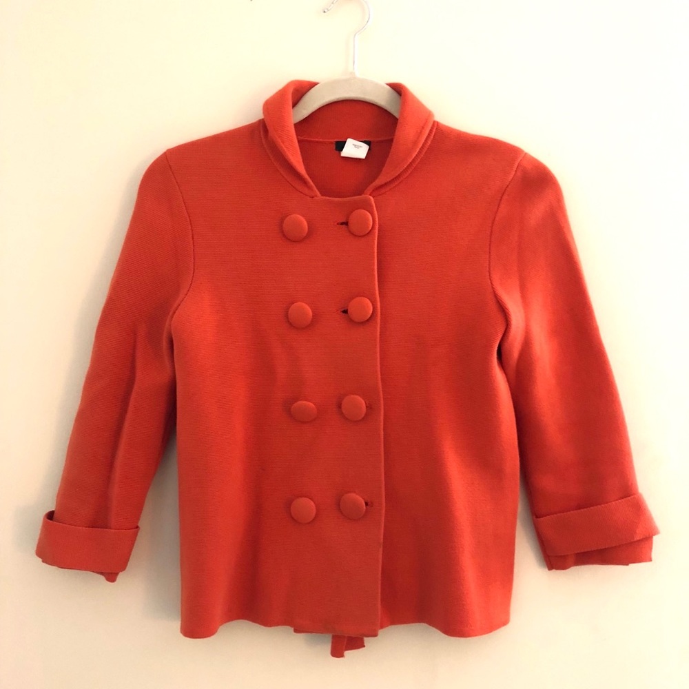 J Crew Orange Double Breasted Jacket - image 1